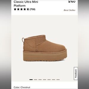 Ugg classic ultra mini platform size 9